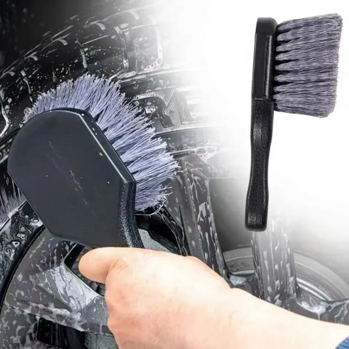 Detailing Brush Set - 車のホイールクリーニングブラシ ディテールブラシ ショートハンドル タイヤリム洗浄ブラシ 車両清掃メンテナンスアクセサリーセット 自動車用