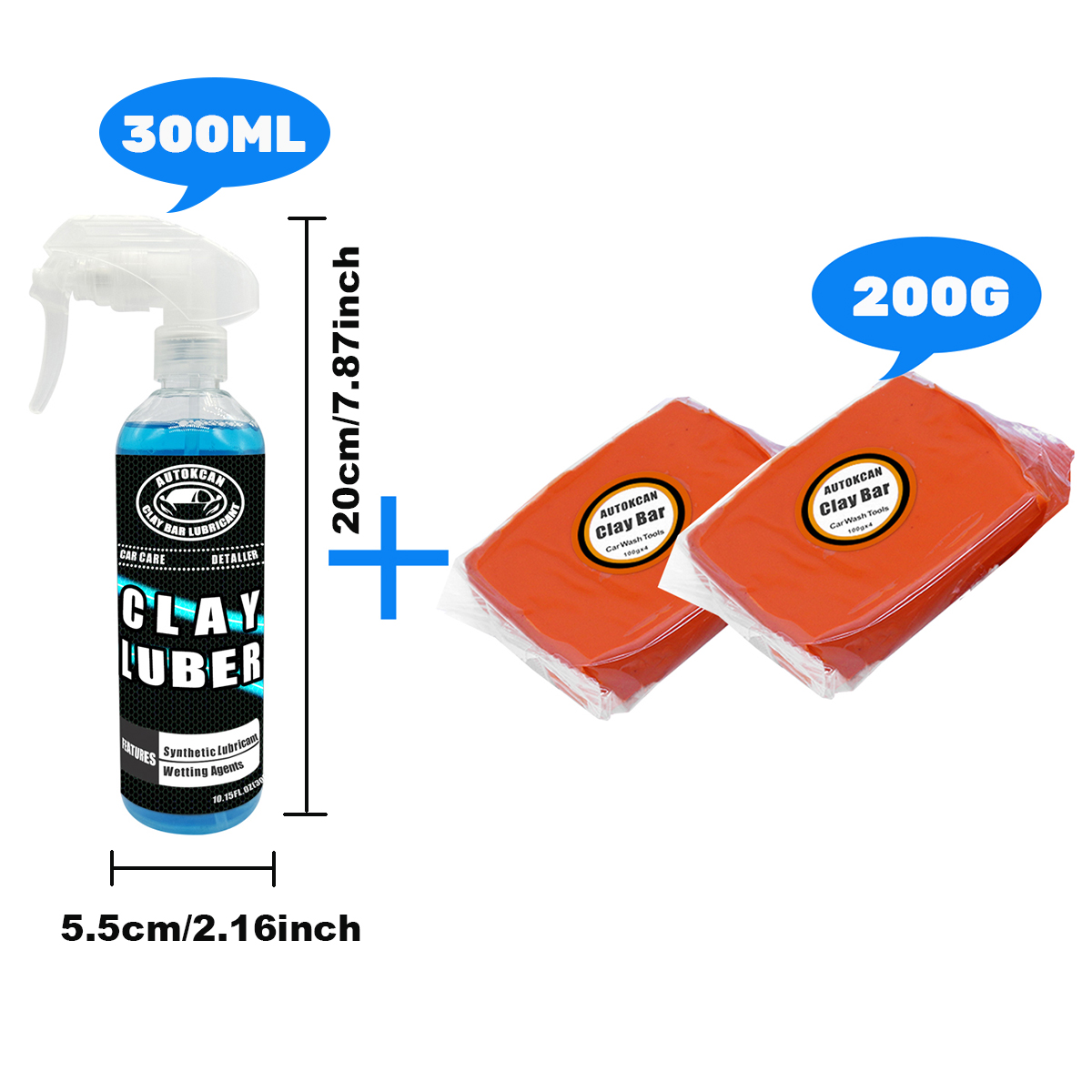 Clay Bar Lubricant - 車の装飾のための粘土のバー、魔法の人工セックス、車のディテール、洗浄、ホイール、ハブ、ガラス、塗料、200g、300ml