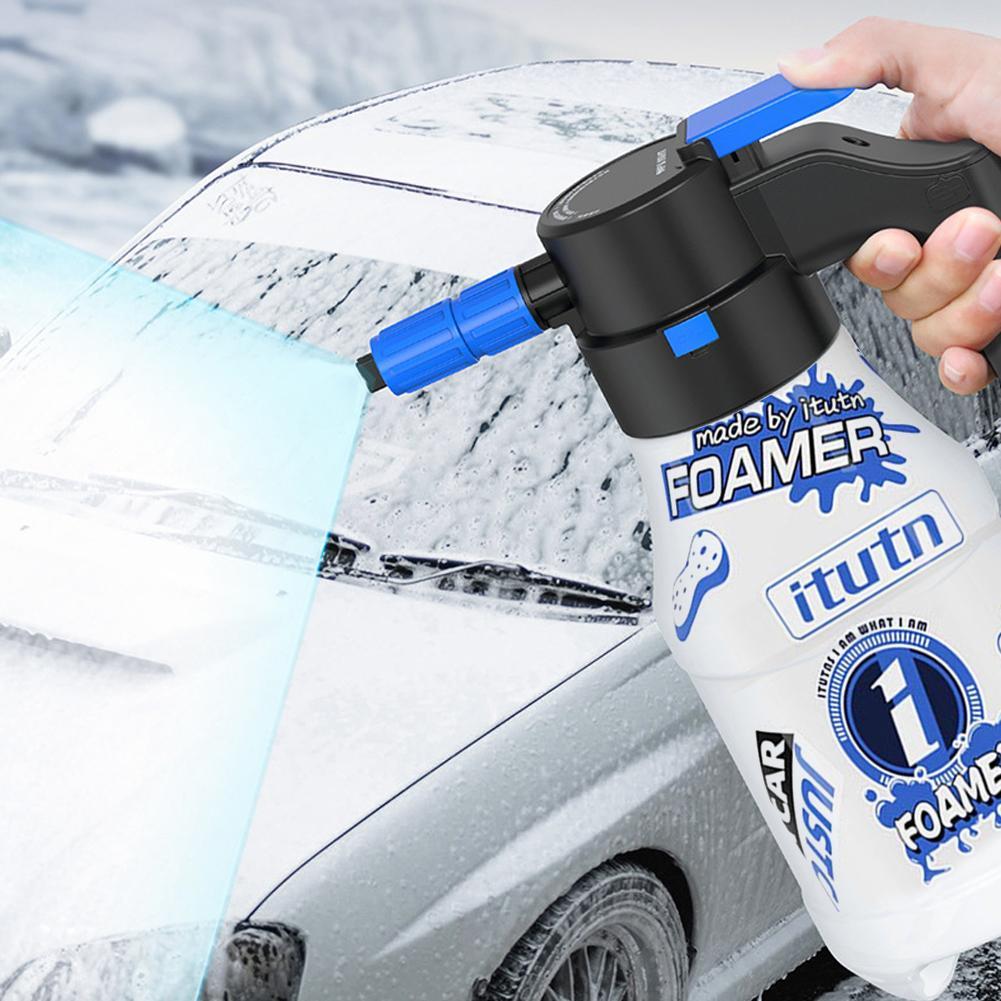 Foam Cannon Car Wash - 電動フォームスプレーヤー 車用 洗車プロ スノーフォームキャノンジェネレーター 自動バッテリー式圧力ソープスプレーヤー 車ケア用