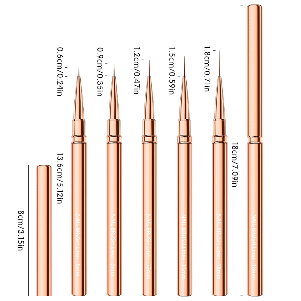 Detailing Brush Set - 1/3/5 個ネイルアートライナーブラシセット超細い先端で詳細なストライピング、描画、ネイルデザインが可能、プロのマニキュアツール