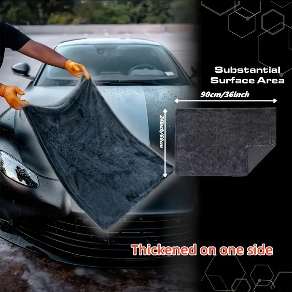 Microfiber Towel Detailing - 特大ダークグレー車用マイクロファイバータオル強力吸水高効率クリーニング洗車クロスマイクロファイバーワイプクロス