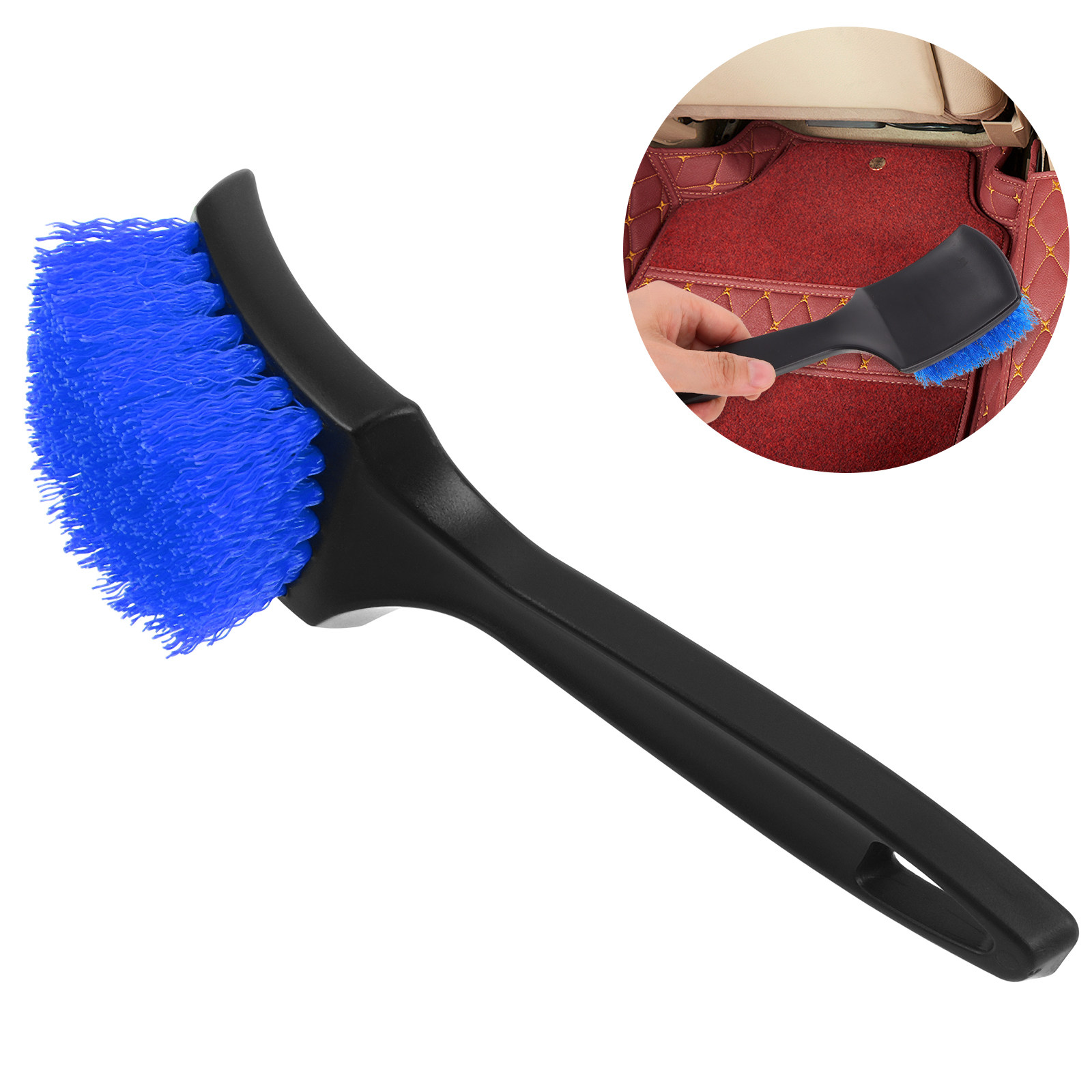 Dirt Brush Interior - 多機能カーカーペットスクラブブラシ、人間工学に基づいたハンドル付きインテリアディテールクリーニングブラシ、マットやシートの汚れ除去用