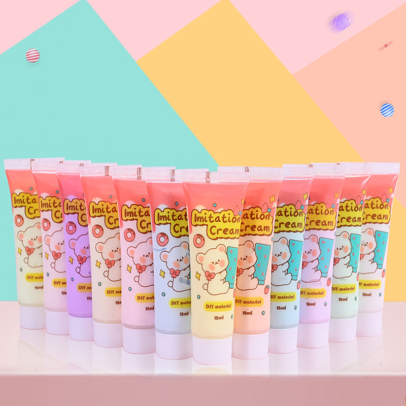 Clay Bar Lubricant - 電話ケース用レジンクリーム、偽のホイップクレイグルー、DIYクラフト、ソフトクレイデコレーション、シミュレーションジェル、モバイルシェル、ボトルあたり15ml