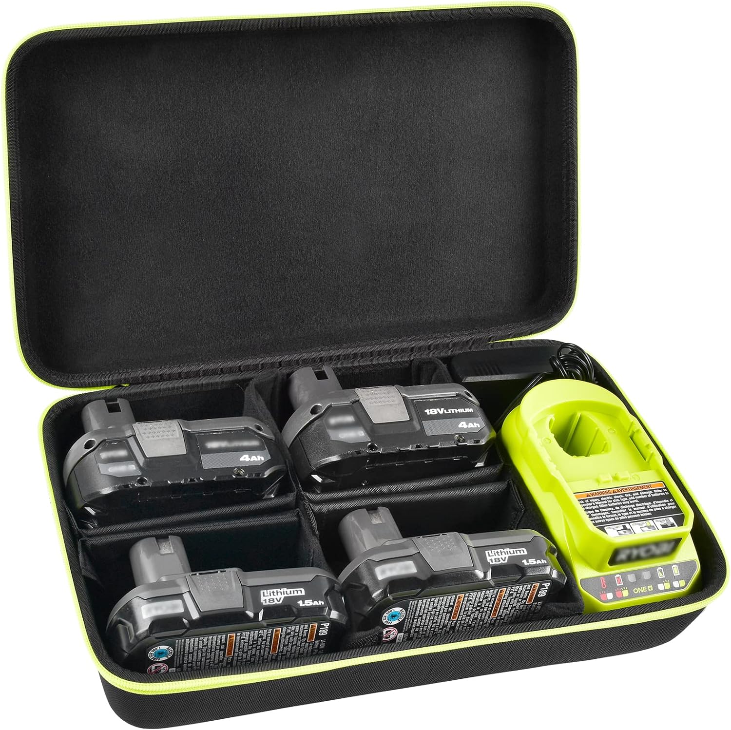 Dryer Car Blower - Ryobiと互換性のあるコンパクトなバッテリー,18Vリチウムイオン,4.0 Ah, 3.5, 3.0, 2.0 Ah,1.5と互換性のあるケース