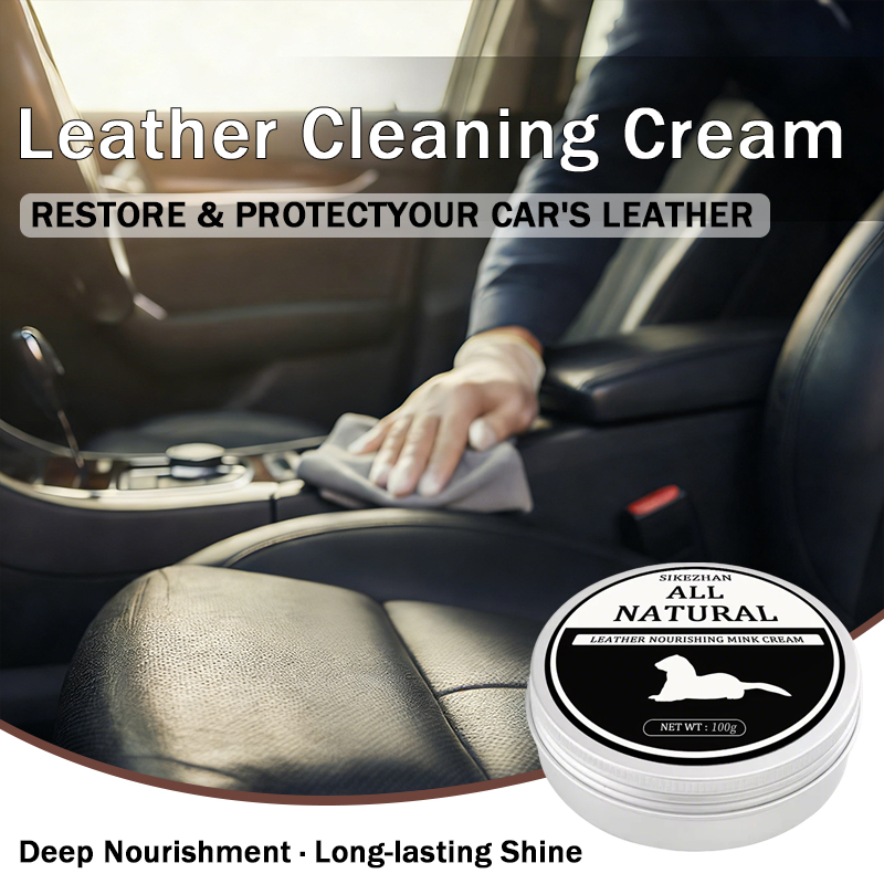 Leather Cleaner Interior - オールナチュラルミンクオイルレザーコンディショナー 100g 防水栄養ペースト 車内シート、靴、ブーツ、バッグ、ジャケット用