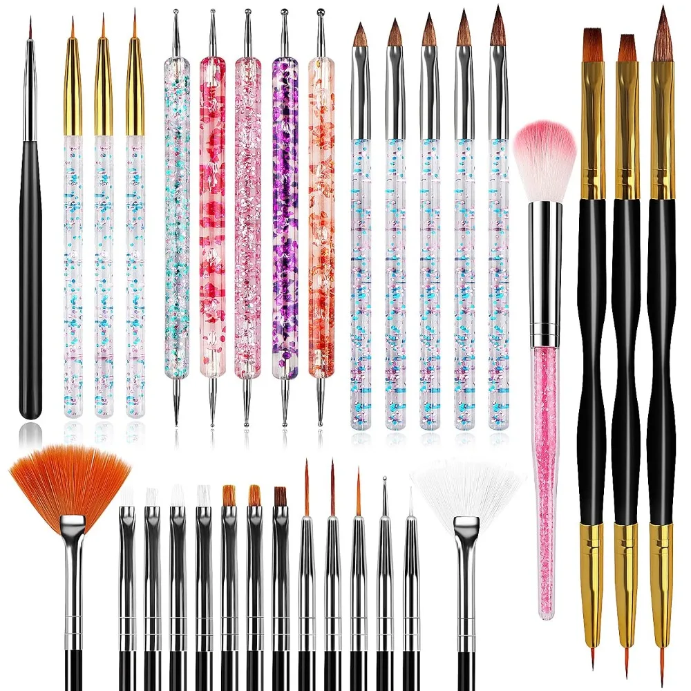 32本入りネイルアートブラシ、アクリルブラシ、初心者向けライ - Detailing Brush Set のレビューと価格