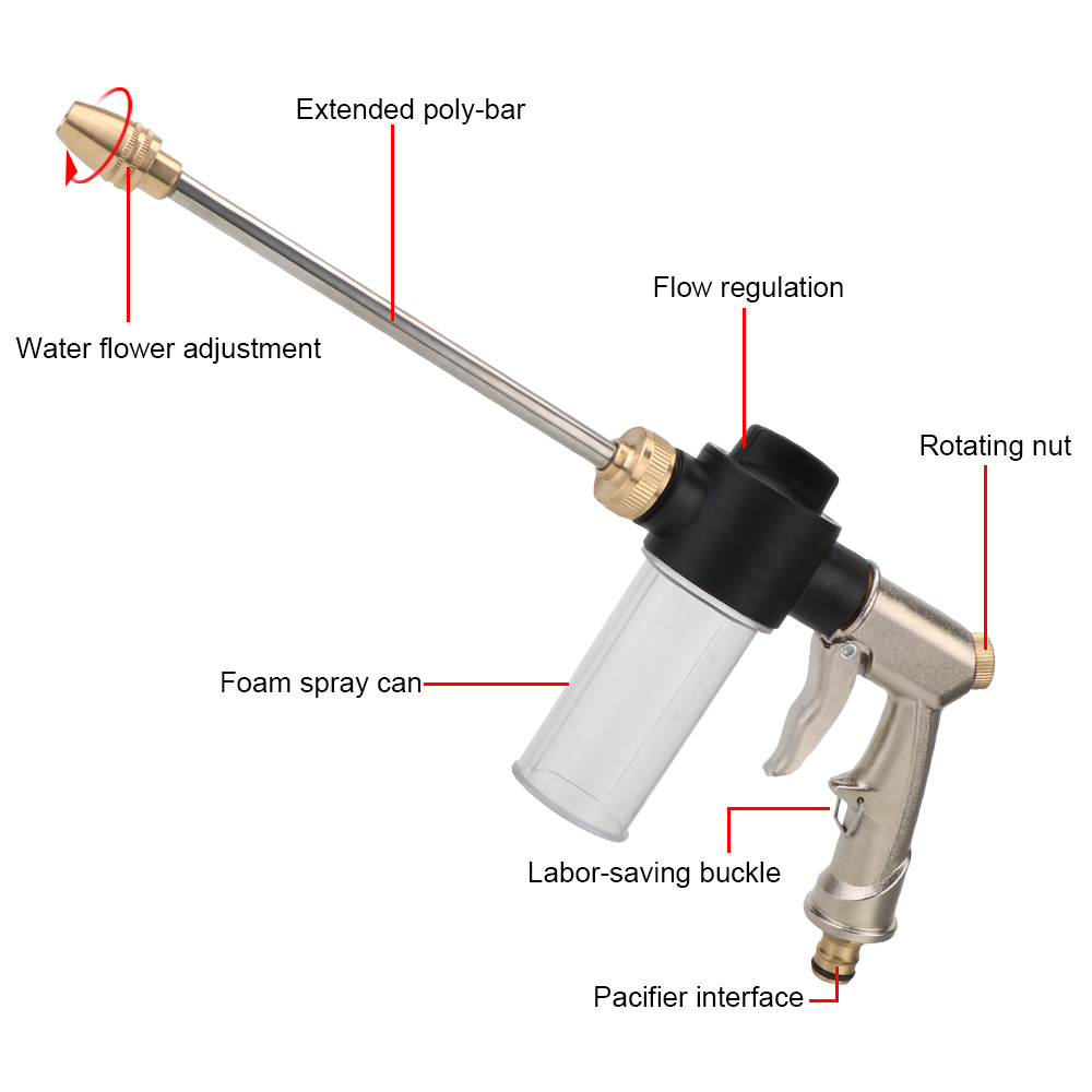 ロング泡ワッシャー車高圧水鉄砲ノズル洗浄散水ツールガーデンユ - Pressure Washer Foam Gun のレビューと価格
