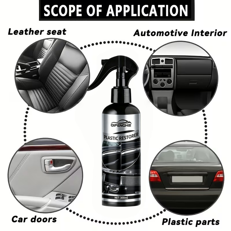 300ml 長持ちするプラスチック復元剤、色褪せた黒い車のダ - Trim Restorer Plastic のレビューと価格