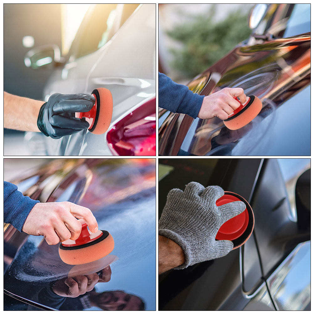人間工学に基づいたハンドル付き4ピースカーワックスがけスポン - Wax Applicator Pad のレビューと価格