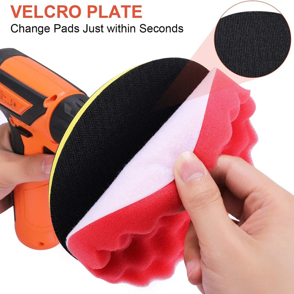新しい8個入り車磨きパッドキット 3/4/5/6/7インチフ - Polish Pad Set Buffer のレビューと価格