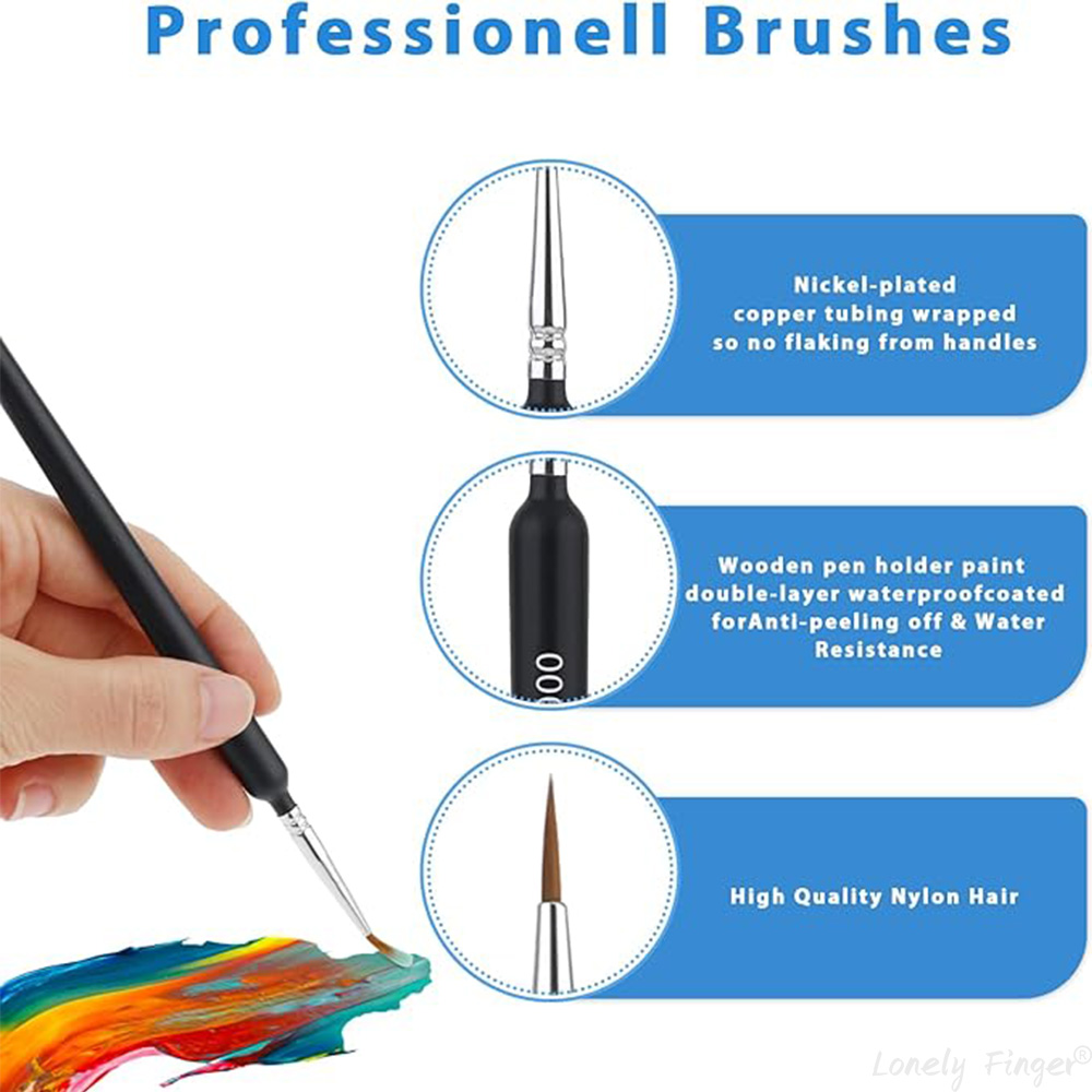 5/11本ペイントブラシセット、アーティスト用ファインディテ - Detailing Brush Set のレビューと価格